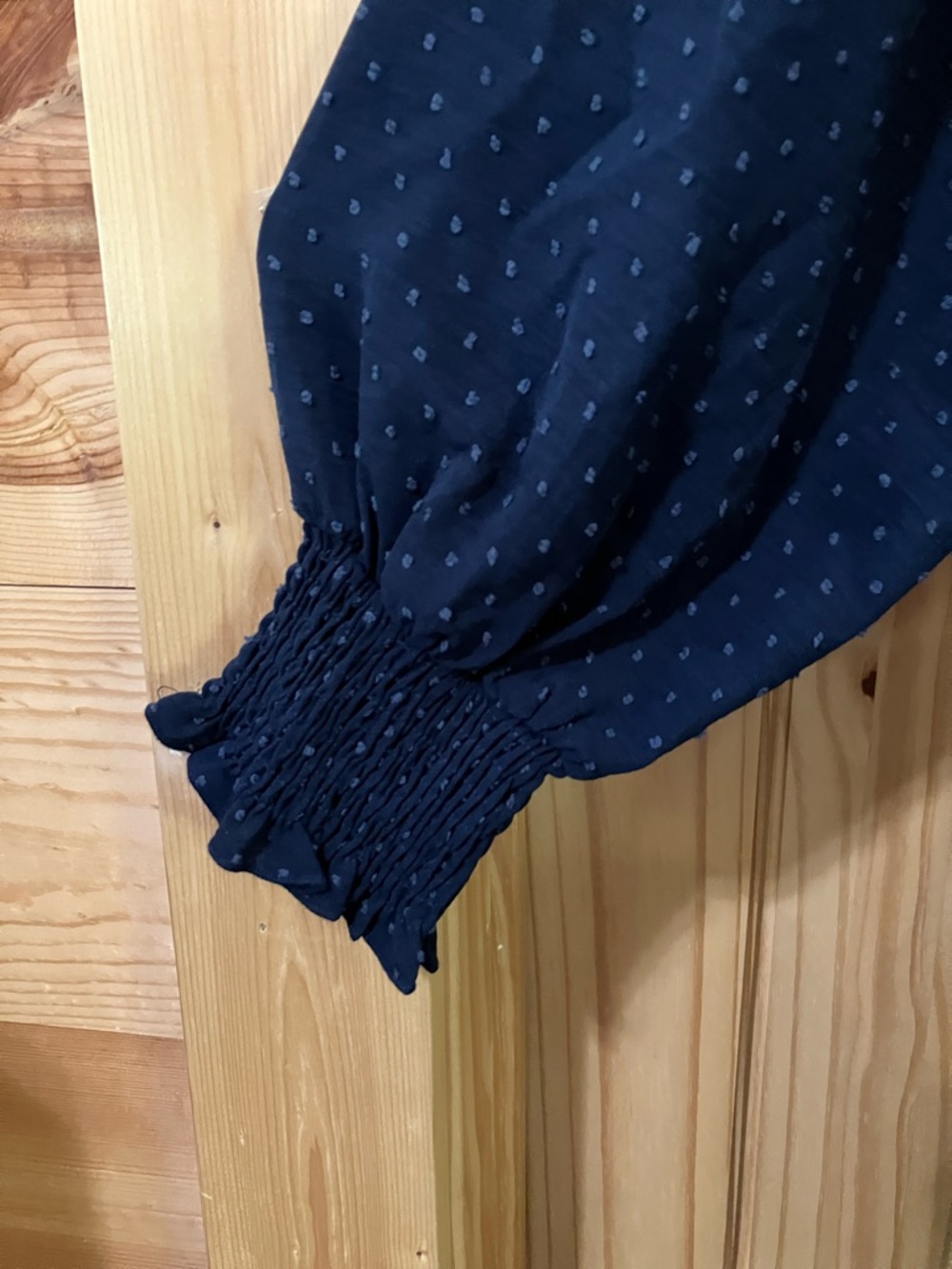 Smocked Navy Long-Sleeve Tiered Maxi Dress - Picture 4 of 8